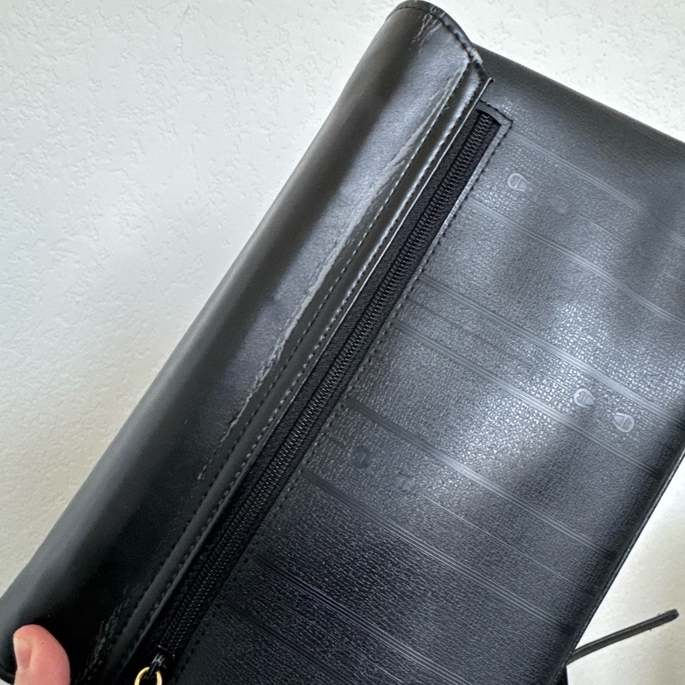Etienne Aigner Leather Purse - Black with Gold Hardware - Picture 13 of 16